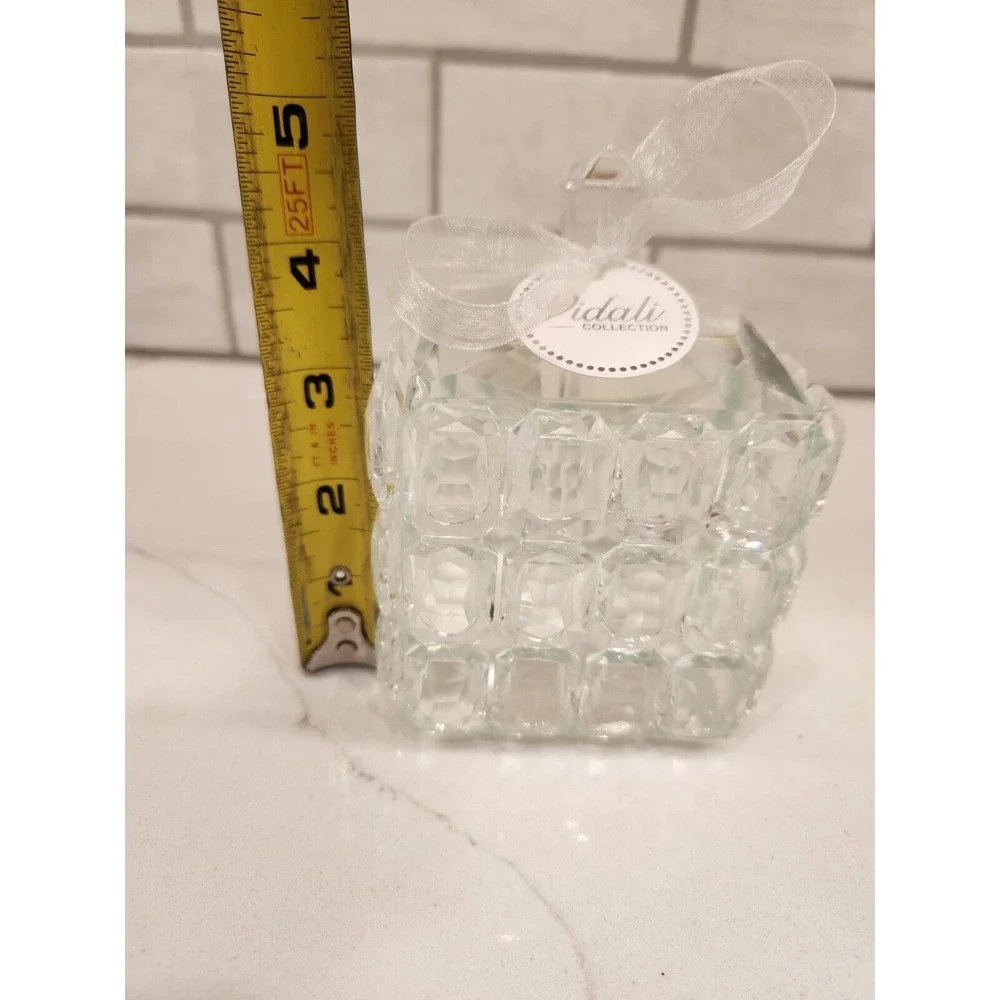 Vidali Collection Crystal Square Lidded Trinket Jewelry Box 2 Small Chips On Lid